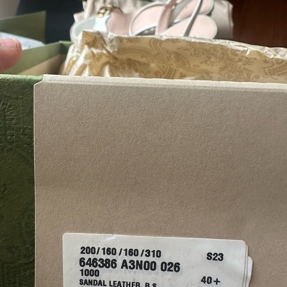 Authentic!! Gucci Lifford Calfskin Platform Wedge 40+ Mystic White - Picture 14 of 14